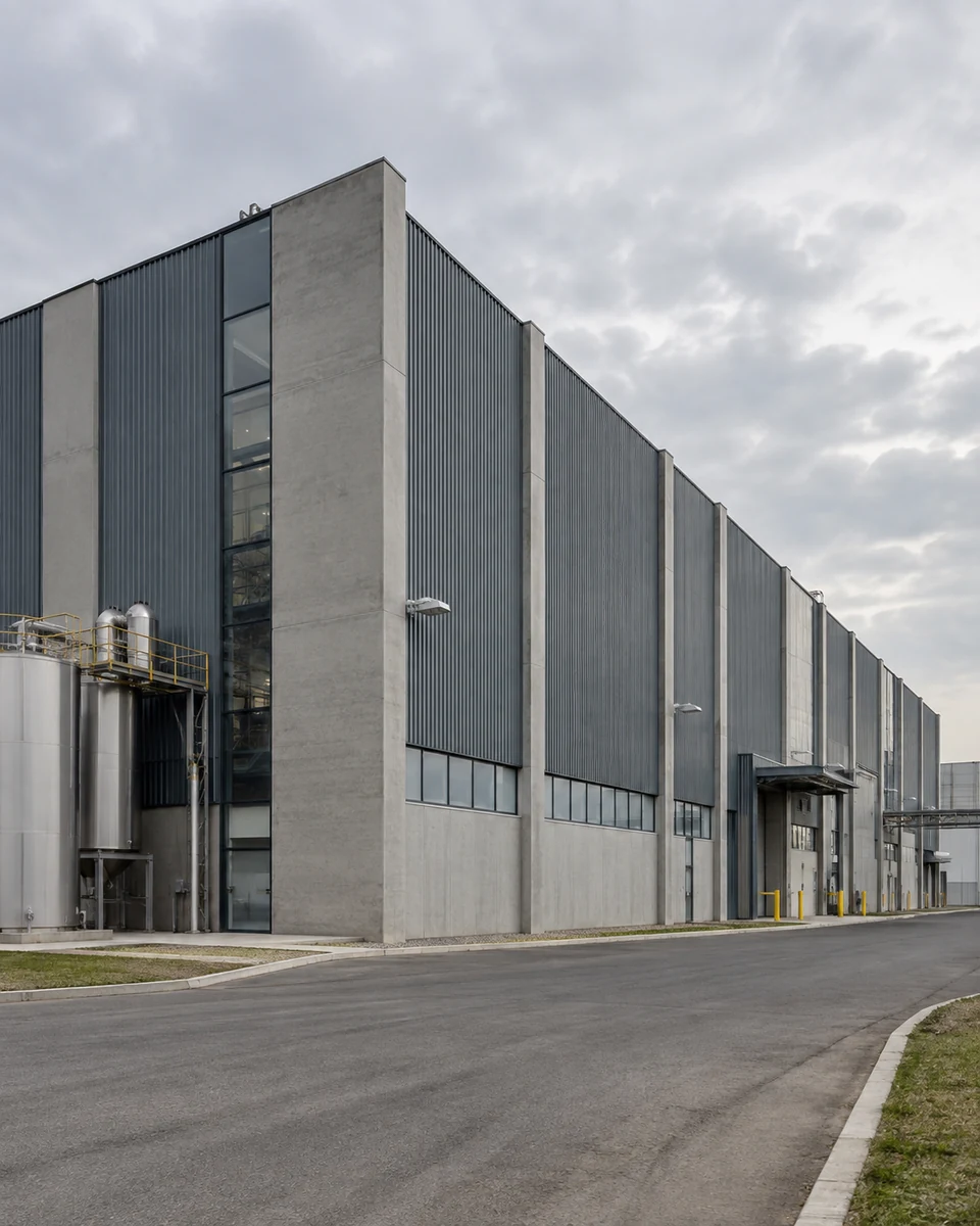 Instalação industrial e acesso operacional, representando estrutura de atendimento — fotografia ilustrativa.